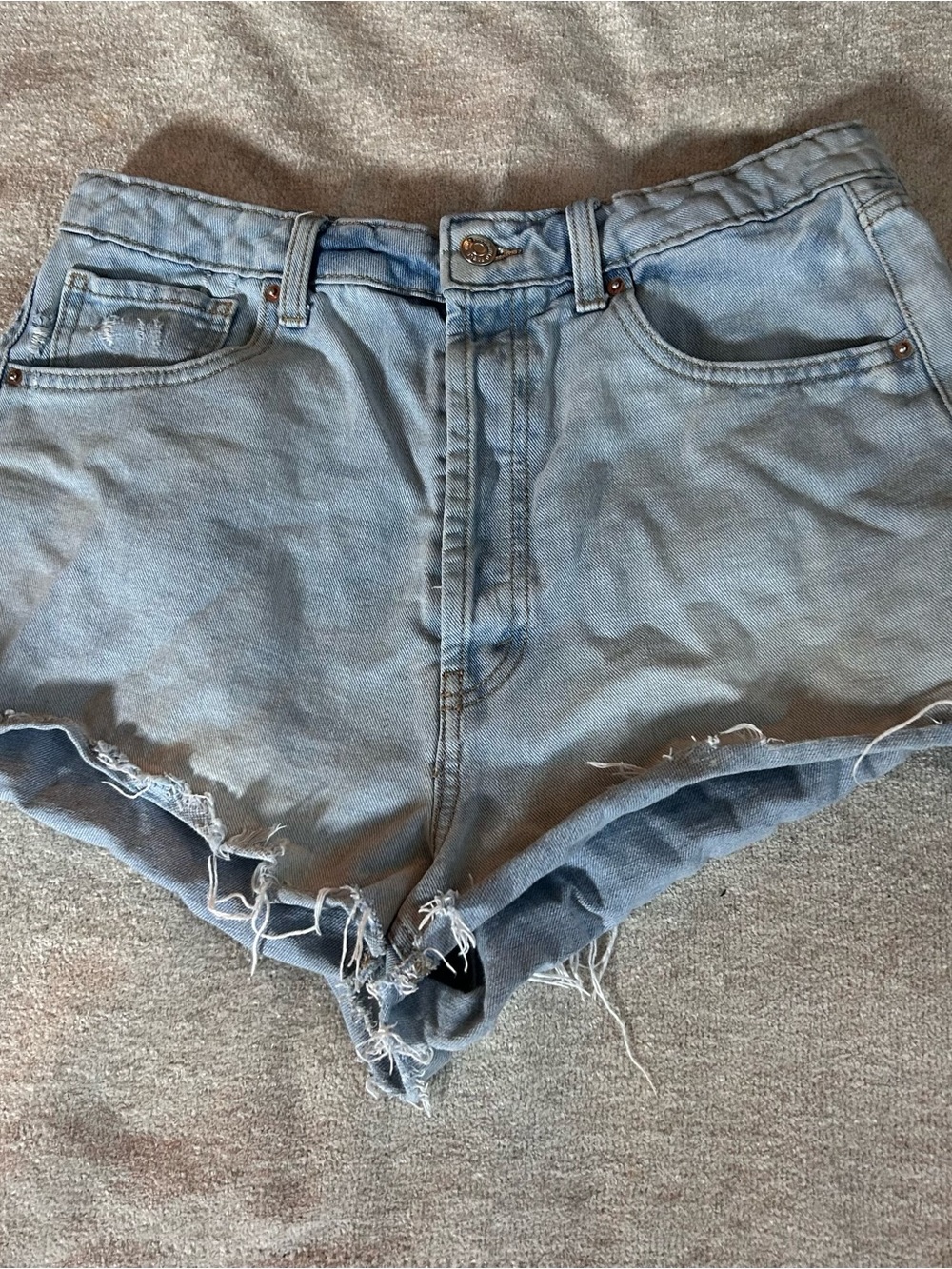 Wild Fable Light Blue High-Waist Distressed Denim Shorts